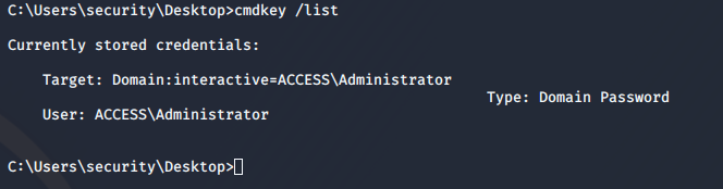 Stored credentials