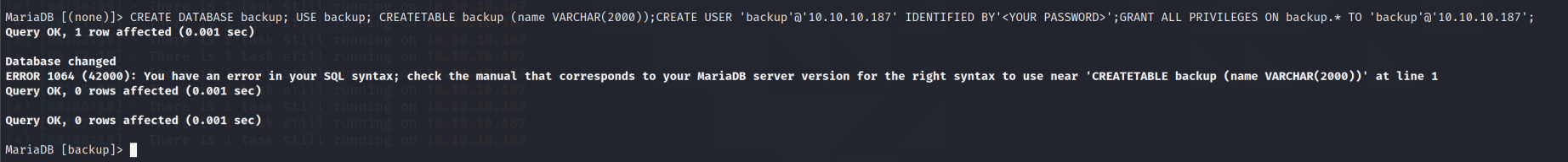 MariaDB setup