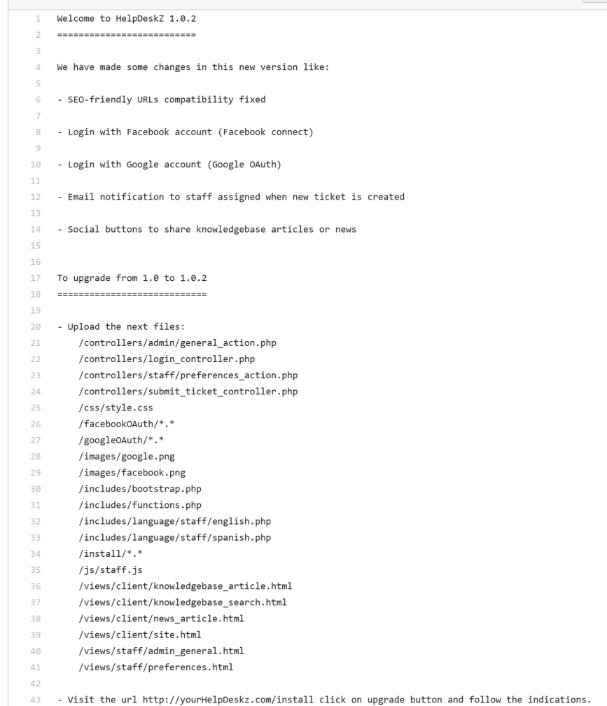 HelpDeskz upgrading file