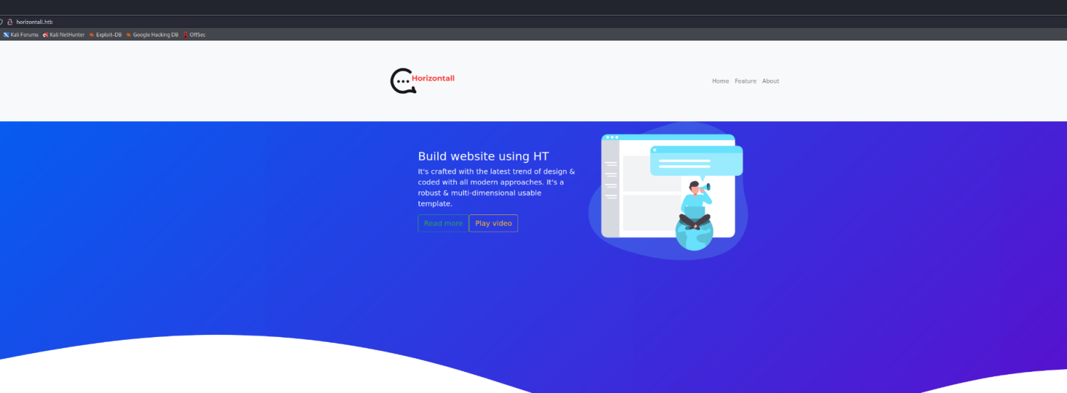 Horizontall web page