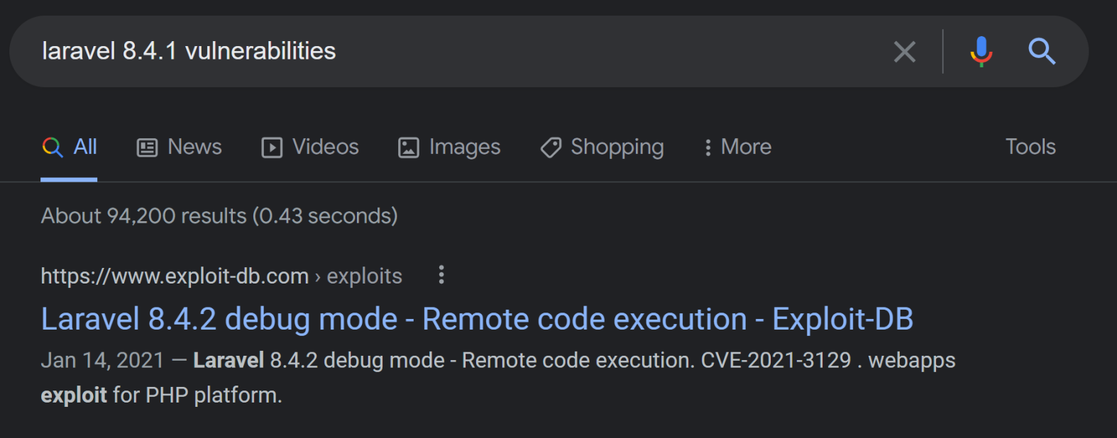 CVE-2021-3129 exploit repo