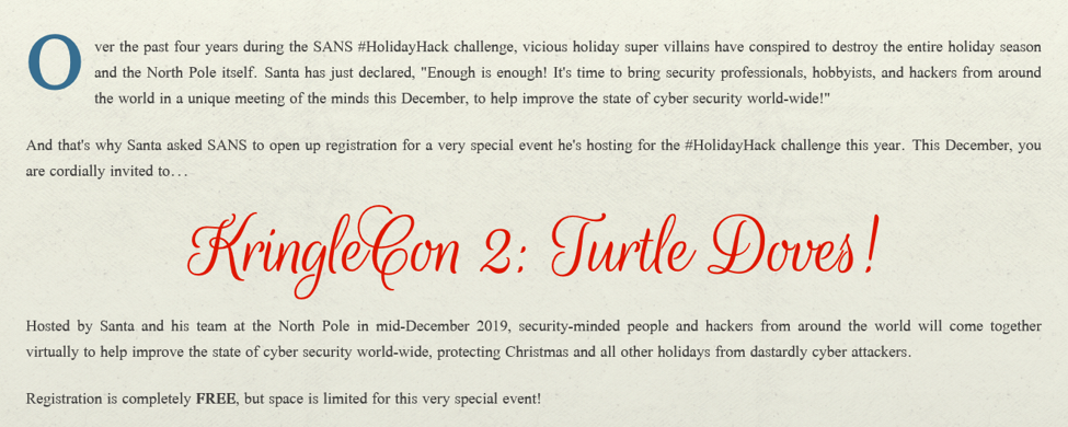 Invitation to Elf University