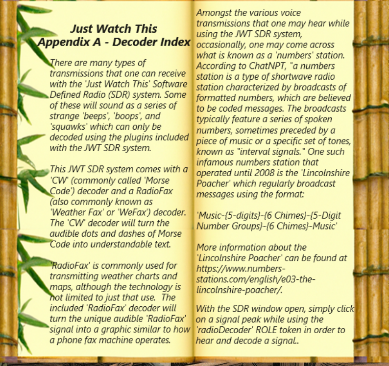 Captain's Journal Appendix